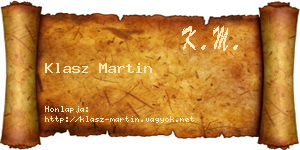 Klasz Martin névjegykártya