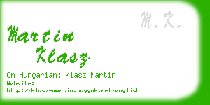 martin klasz business card